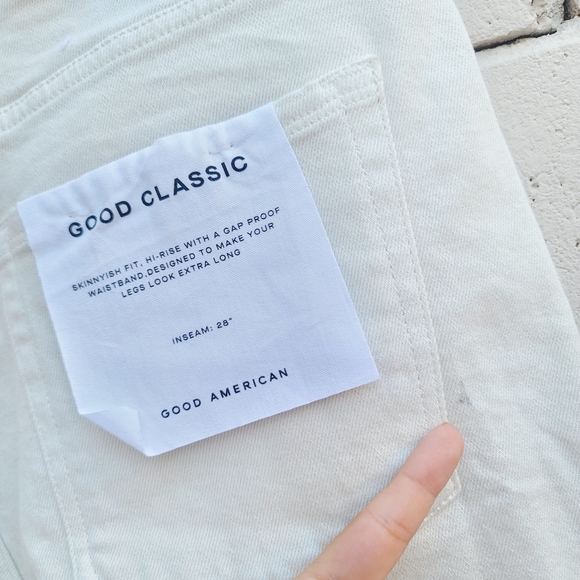 Good American | Good Classic High Waist Straight Leg Jeans in Bone011 NEW - Picture 10 of 12